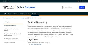 Queensland Office of Liquor and Gaming Regulation: Sitio web del Gobierno de Queensland