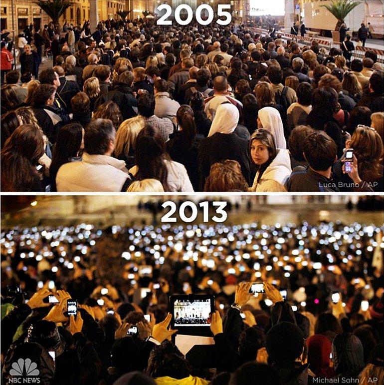 the election of the Pope is the difference in 2005 and 2013
