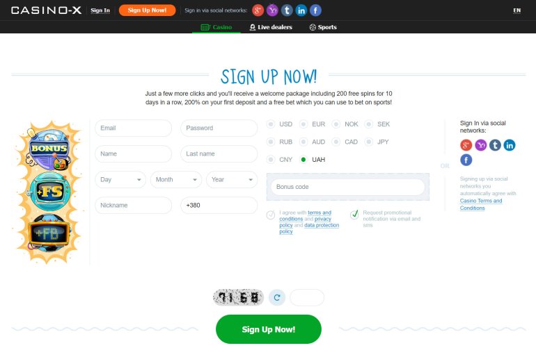 registro de casino en línea